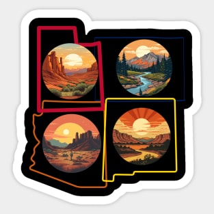 Four Corners, Arizona, Colorado, New Mexico and Utah, traveler Sticker